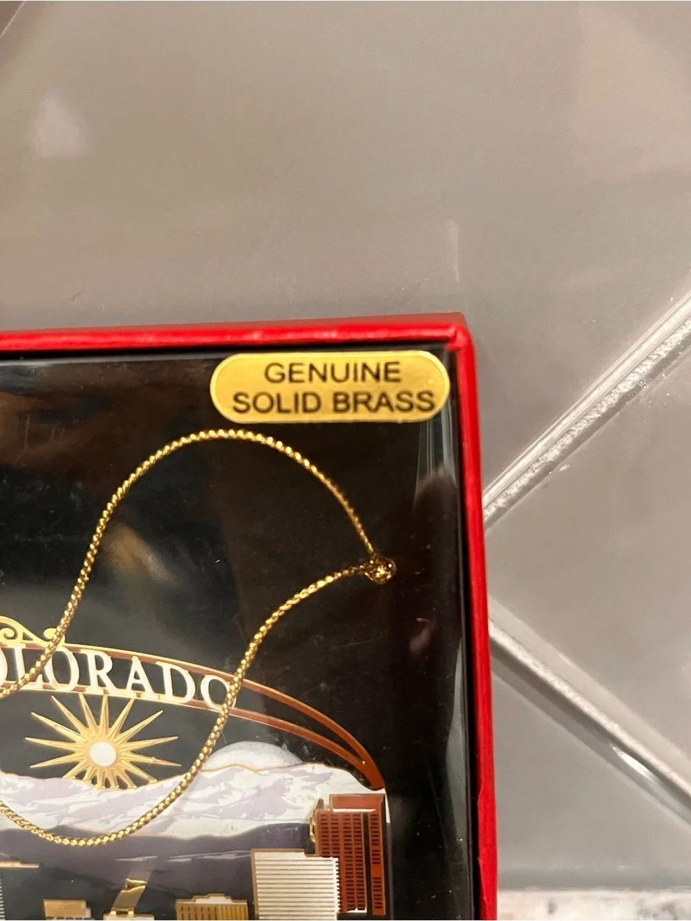 Denver Colorado Brass Christmas Ornament Souvenir Gift